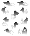 Схемы рук для изображения тени фигур животных