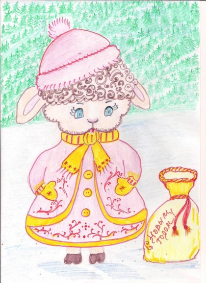 Открытка на конкурс детских рисунков. Шабалина Александра, 12 лет